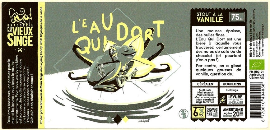 L’eau qui dort - Stout Vanille 75cl - Brasserie Vieux-Singe